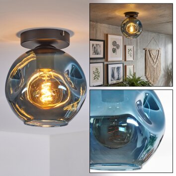 Ripoll Deckenleuchte Glas 20 cm Blau, 1-flammig