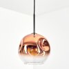 Ripoll Hängeleuchte Glas 25 cm Klar, Kupferfarben, 1-flammig