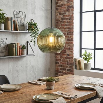 Koyoto Hängeleuchte Glas 25 cm Grün, 1-flammig