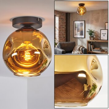 Ripoll Deckenleuchte Glas 20 cm Gold, 1-flammig