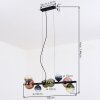 Chehalis Pendelleuchte Glas 10 cm, 12 cm, 15 cm Blau, Grün, Klar, Kupferfarben, 8-flammig