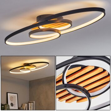 Garol Deckenleuchte LED Naturfarben, Schwarz, 1-flammig