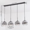 Koyoto Hängeleuchte Glas 25 cm Klar, Rauchfarben, 4-flammig