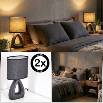 Garin Tischleuchte 2-er Set Schwarz, 1-flammig