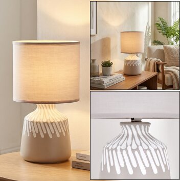 Mirvel Tischleuchte Grau, Weiß, 1-flammig