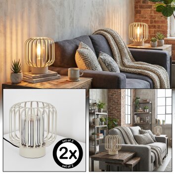 Molan Tischleuchte 2-er Set Sandfarben, 1-flammig