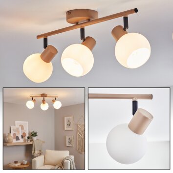 Lumox Deckenleuchte Beige, Schwarz, 3-flammig