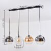 Ripoll Hängeleuchte Glas 30 cm Bernsteinfarben, Klar, Rauchfarben, 4-flammig