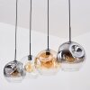 Ripoll Hängeleuchte Glas 30 cm Bernsteinfarben, Klar, Rauchfarben, 4-flammig