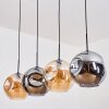 Ripoll Hängeleuchte Glas 30 cm Bernsteinfarben, Rauchfarben, 4-flammig