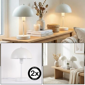 Veltri Tischleuchte 2-er Set Weiß, 1-flammig