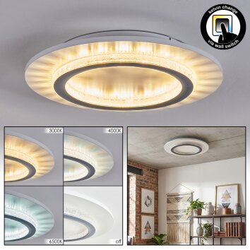 Lidor Deckenleuchte LED Grau, Weiß, 1-flammig