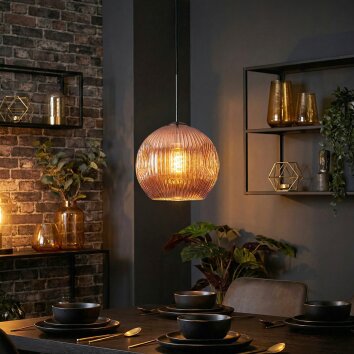 Ripoll Hängeleuchte Glas 25 cm Kupferfarben, 1-flammig