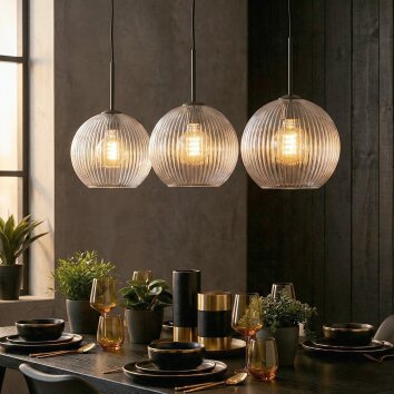 Koyoto Hängeleuchte Glas 25 cm Klar, 3-flammig