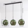 Koyoto Hängeleuchte Glas 30 cm Grün, 3-flammig