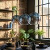 Koyoto Hängeleuchte Glas 30 cm Blau, Klar, 3-flammig