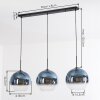 Koyoto Hängeleuchte Glas 30 cm Blau, Klar, 3-flammig