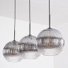 Koyoto Hängeleuchte Glas 30 cm Klar, Rauchfarben, 3-flammig