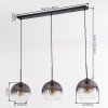 Koyoto Hängeleuchte Glas 25 cm Klar, Rauchfarben, 3-flammig