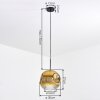 Ripoll Hängeleuchte Glas 30 cm Gold, Klar, 1-flammig