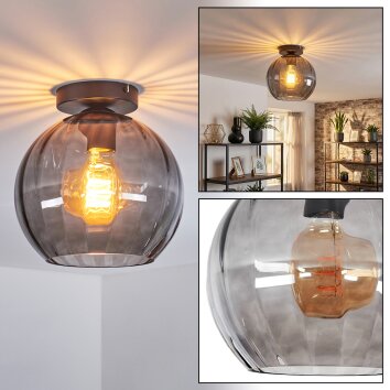 Koyoto Deckenleuchte Glas 25 cm Rauchfarben, 1-flammig