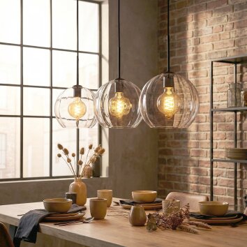 Koyoto Hängeleuchte Glas 25 cm Klar, 3-flammig