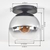 Koyoto Deckenleuchte Glas 25 cm Klar, Rauchfarben, 1-flammig