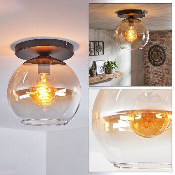 Koyoto Deckenleuchte Glas 25 cm Bernsteinfarben, Klar, 1-flammig
