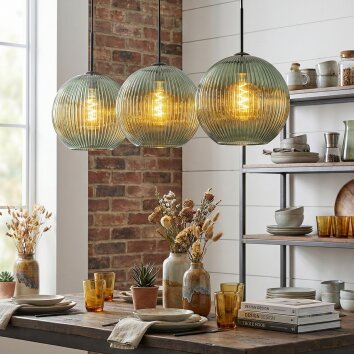 Koyoto Hängeleuchte Glas 30 cm Grün, 3-flammig