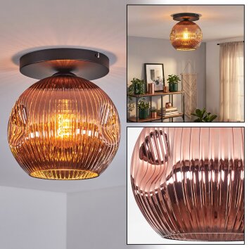 Ripoll Deckenleuchte Glas 25 cm Kupferfarben, 1-flammig