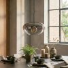 Mertola Hängeleuchte Glas 35 cm Klar, Rauchfarben, 1-flammig