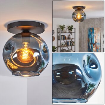 Ripoll Deckenleuchte Glas 25 cm Blau, 1-flammig