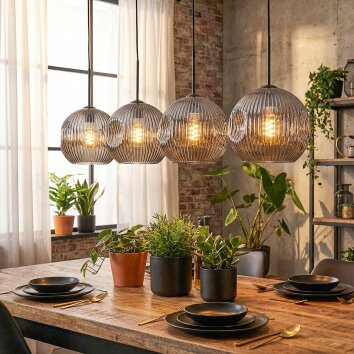 Ripoll Hängeleuchte Glas 25 cm Rauchfarben, 4-flammig