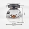 Ripoll Deckenleuchte Glas 25 cm Klar, Rauchfarben, 1-flammig