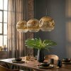Ripoll Hängeleuchte Glas 30 cm Gold, Klar, 3-flammig