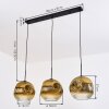 Ripoll Hängeleuchte Glas 30 cm Gold, Klar, 3-flammig