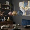 Koyoto Hängeleuchte Glas 15 cm Blau, Gold, Kupferfarben, 3-flammig