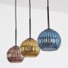 Koyoto Hängeleuchte Glas 15 cm Blau, Gold, Kupferfarben, 3-flammig