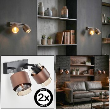 Traak Wandleuchte 2-er Set Schwarz, 2-flammig