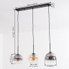Koyoto Hängeleuchte Glas 20 cm Bernsteinfarben, Klar, Rauchfarben, 3-flammig