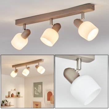 Sivol Deckenleuchte Nickel-Matt, Sandfarben, 3-flammig