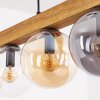 Gastor Hängeleuchte Glas 15 cm Naturfarben, Schwarz, 5-flammig