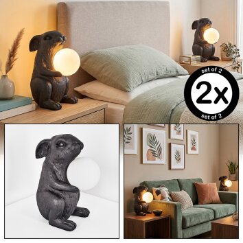 Jerok Tischleuchte 2-er Set Schwarz, 1-flammig