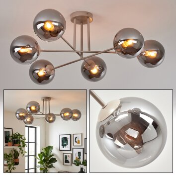Gastor Deckenleuchte Glas 15 cm Sandfarben, 6-flammig