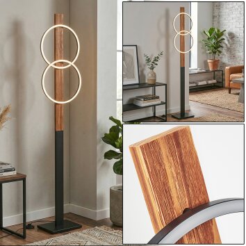 Pompu Stehleuchte LED Naturfarben, Schwarz, 1-flammig