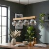 Koyoto Hängeleuchte Glas 15 cm Naturfarben, Schwarz, 4-flammig