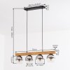 Koyoto Hängeleuchte Glas 15 cm Naturfarben, Schwarz, 4-flammig