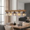 Koyoto Hängeleuchte Glas 15 cm Naturfarben, Schwarz, 5-flammig