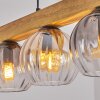 Koyoto Hängeleuchte Glas 15 cm Naturfarben, Schwarz, 5-flammig
