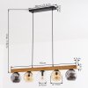 Ripoll Hängeleuchte Glas 15 cm Naturfarben, Schwarz, 5-flammig